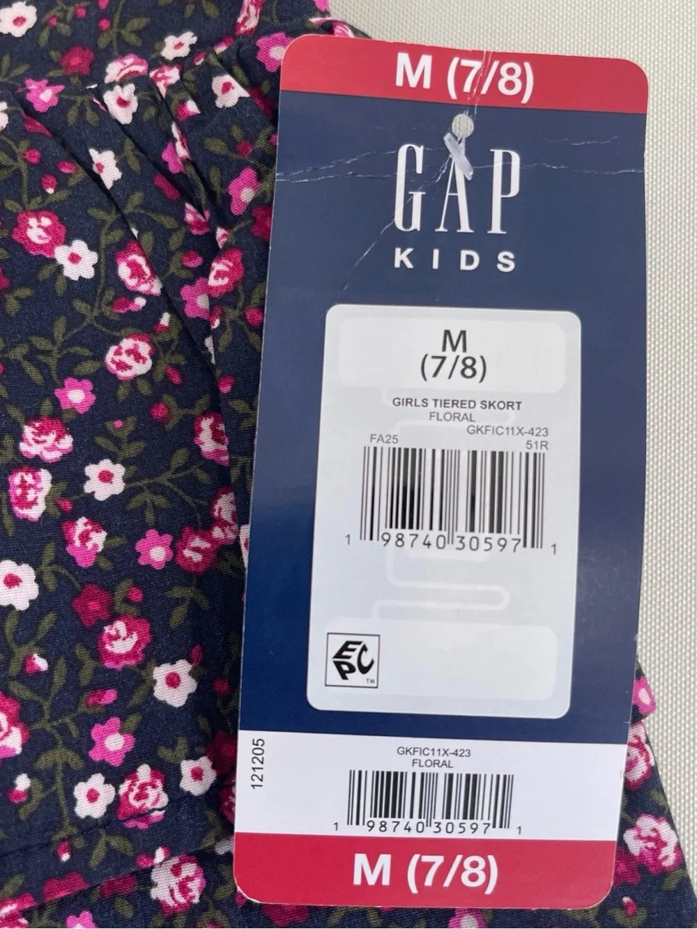 GAP Pink Floral Tiered Mini Skirt on Black